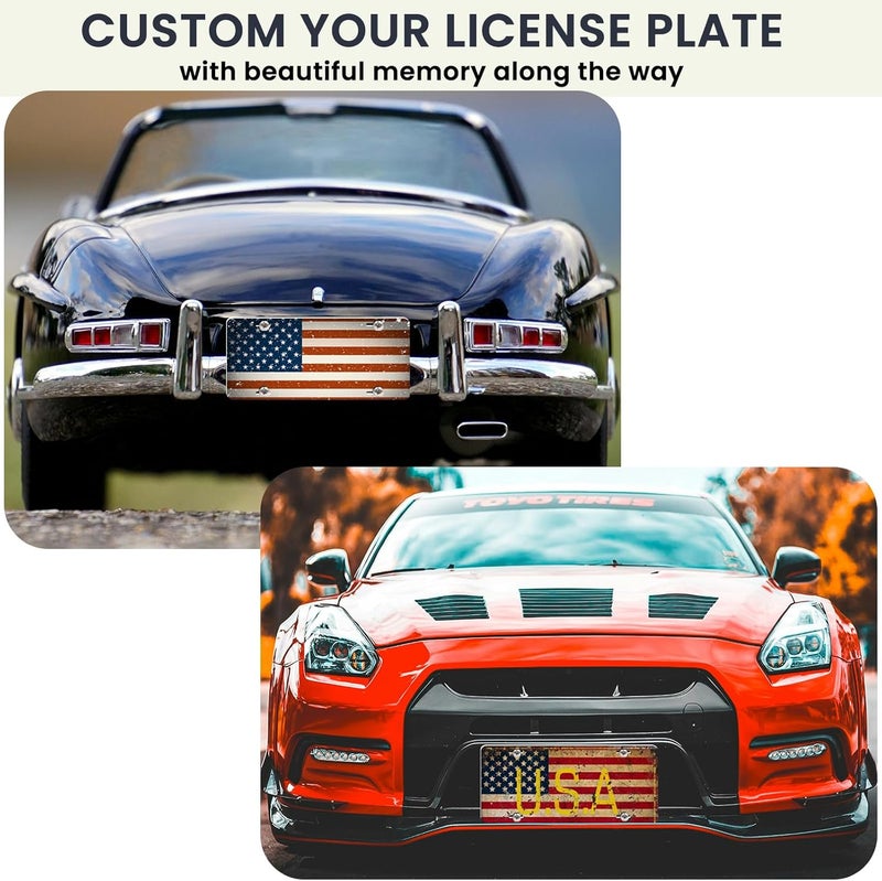AceSubli 14 Pcs Sublimation License Plate Blanks for Heat Transfer Vinyl, Pesonalized Picture Metal Sublimation Blanks, Aluminum Car Front License Plate Tags for Automotive Men Women Gift 0.45mm Thick - Image 5